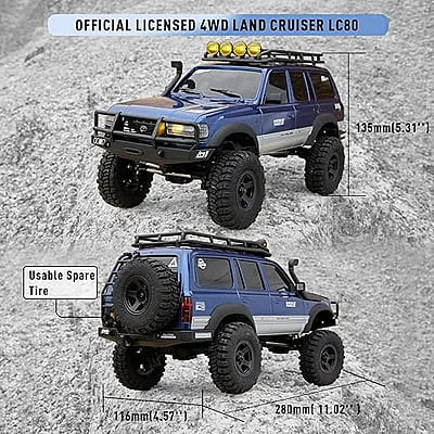 FMS Toyota LC80 ランドクルーザー FCX18 RTR 1/18 Toyota LC80 RC Crawler | RTR All-Terrain RC Car | FMS